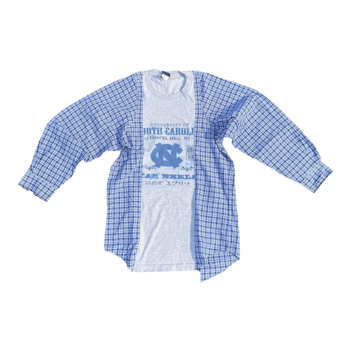 UNC Plaid Sleeve Shirt