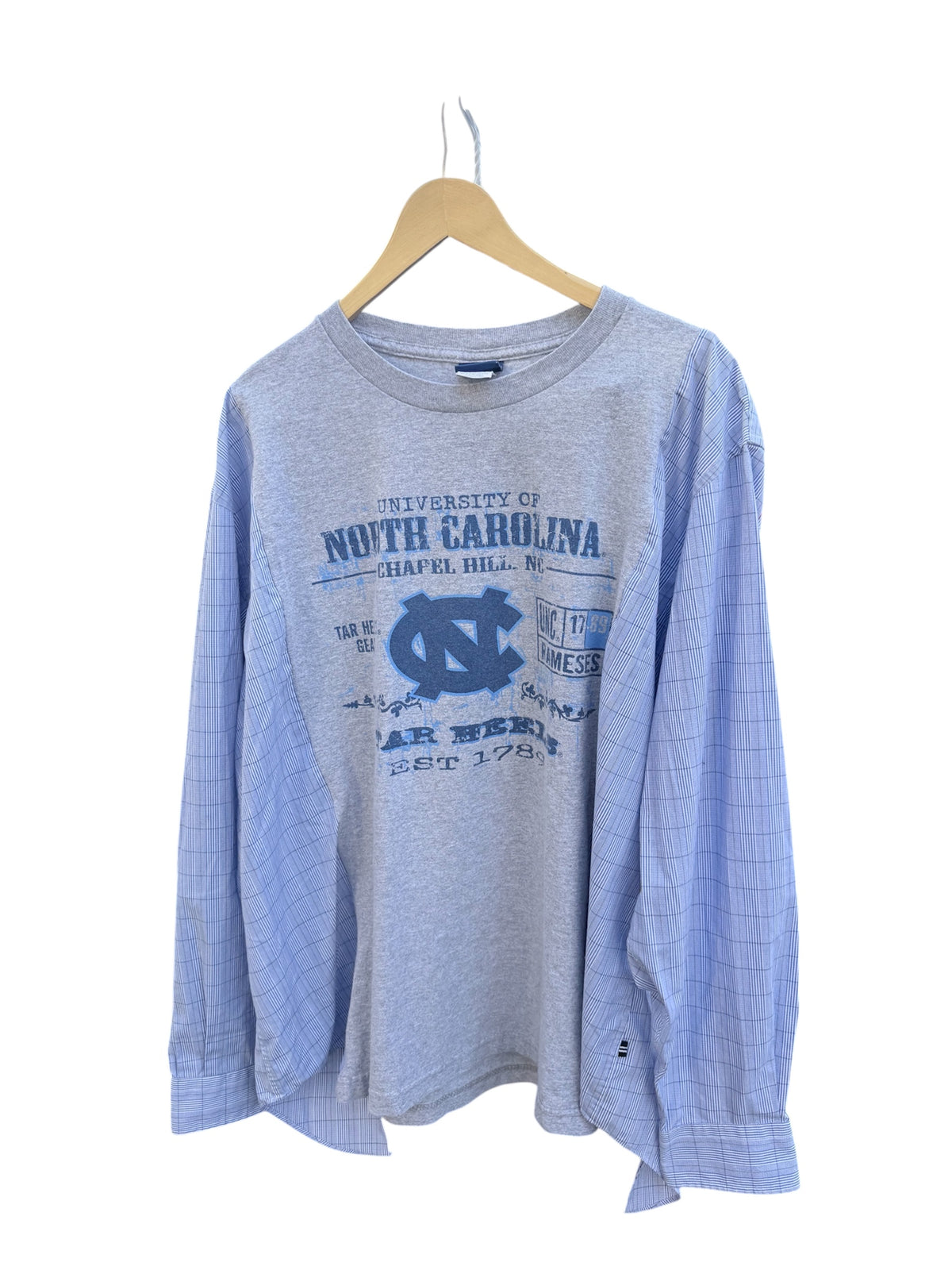 UNC Plaid Sleeve Shirt