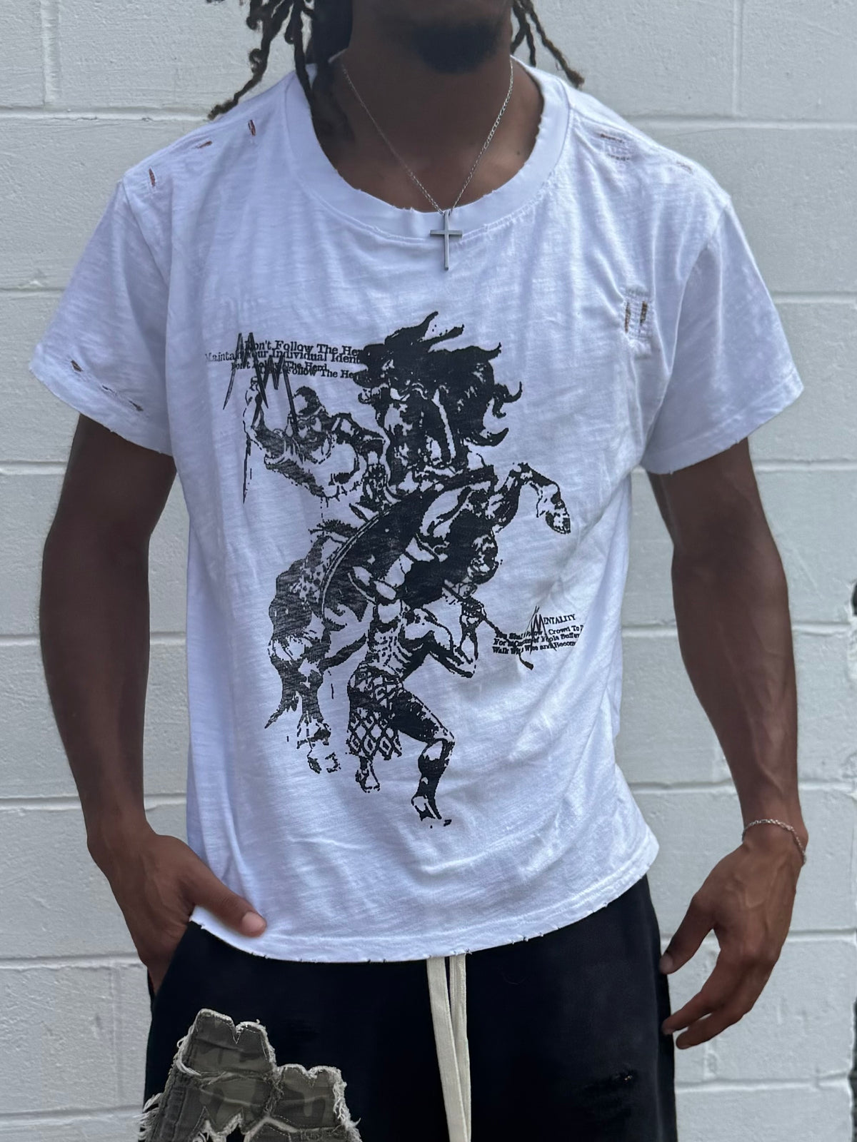 Thrashed Tee White
