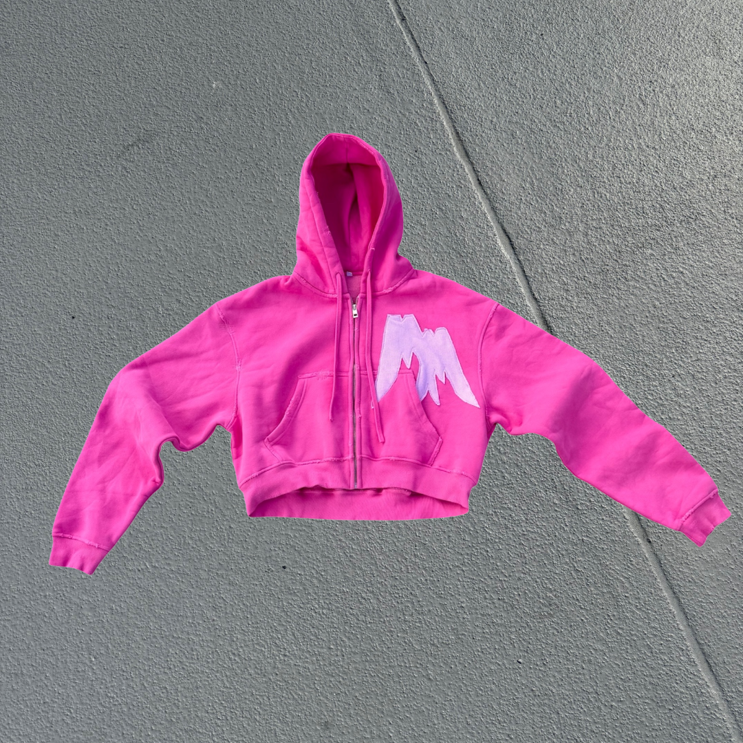 MM Cropped Hoodie Pink